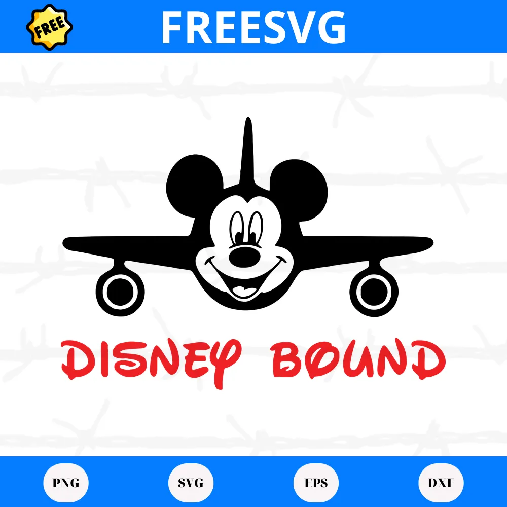 Free Disney Bound Plane Mickey, Laser Cut Svg Files