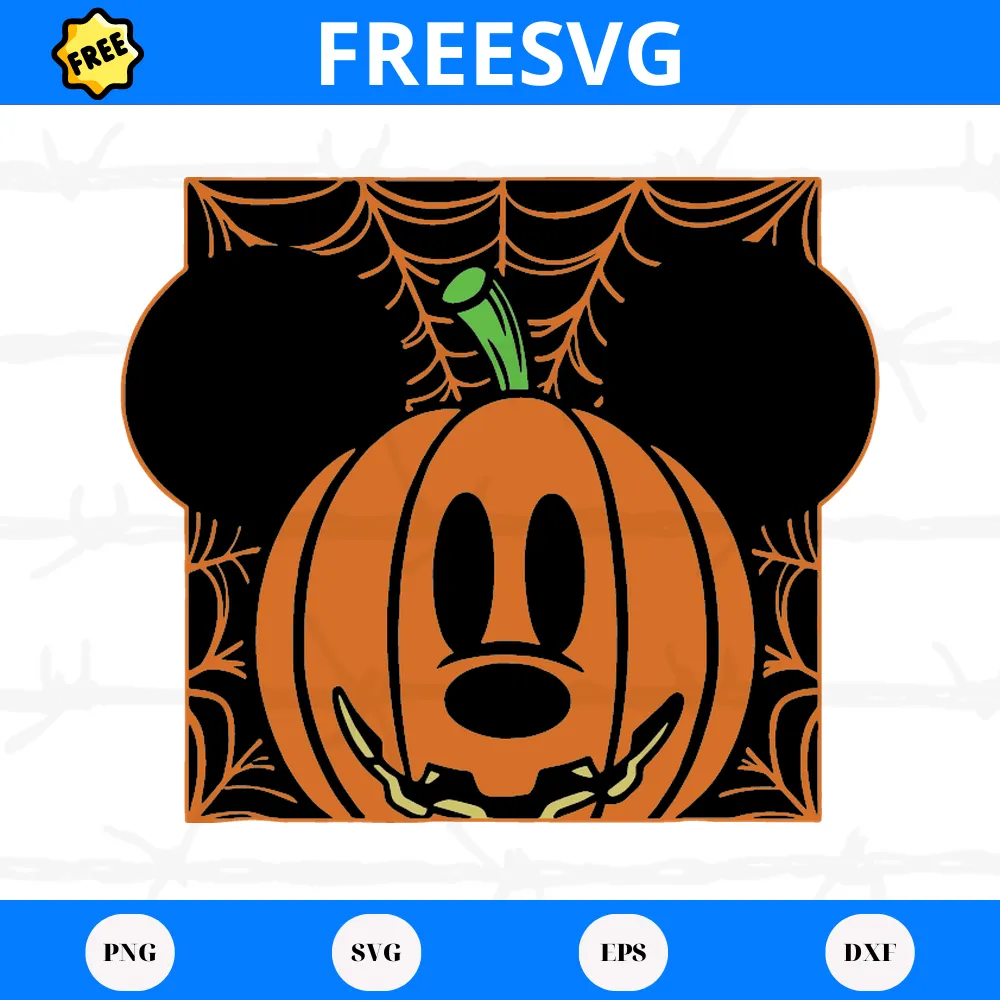 Free Disney Mickey Mouse Pumpkin, Svg Png Dxf Eps