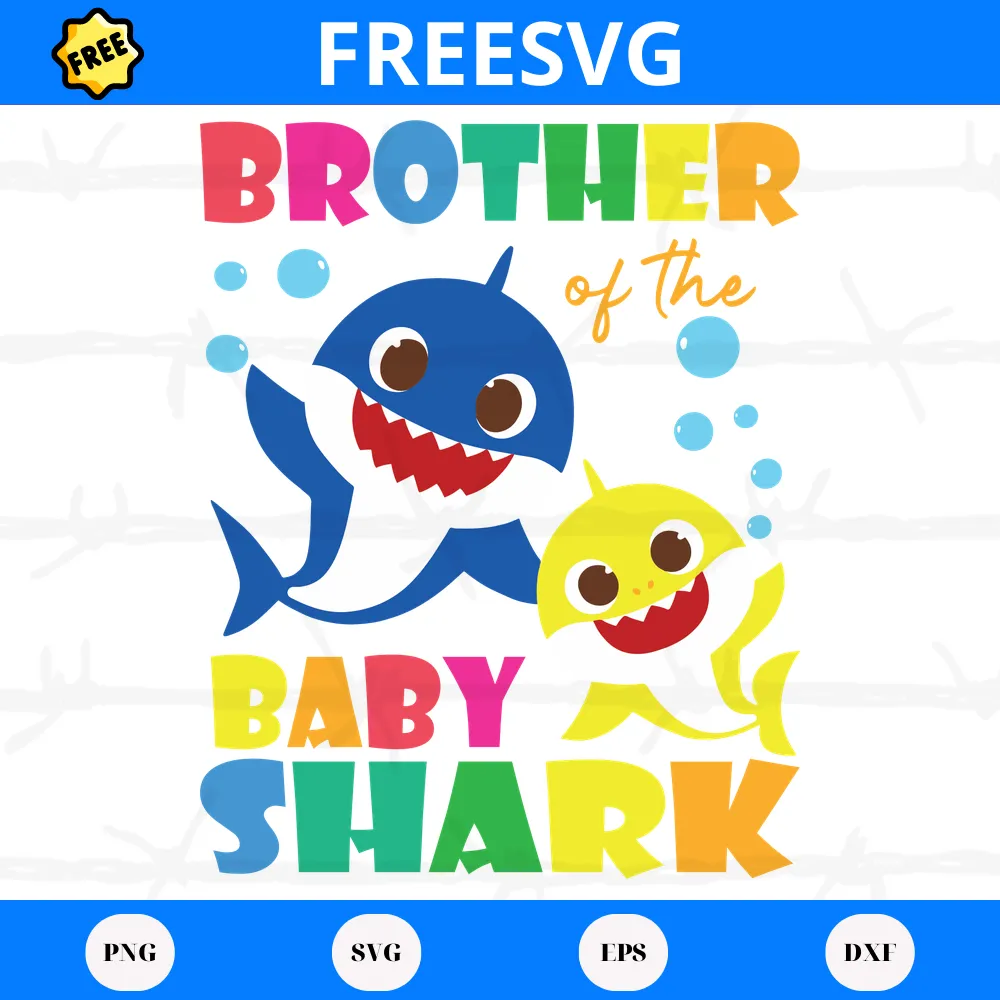 Free File Brother Of The Baby Shark, Laser Cut Svg Files Invert