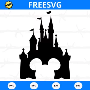 Free File Disney Castle With Mickey Ears, Svg Png Dxf Eps Designs Download