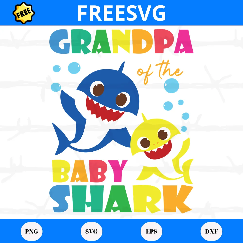 Free File Grandpa Of The Baby Shark, High-Quality Svg Files Invert