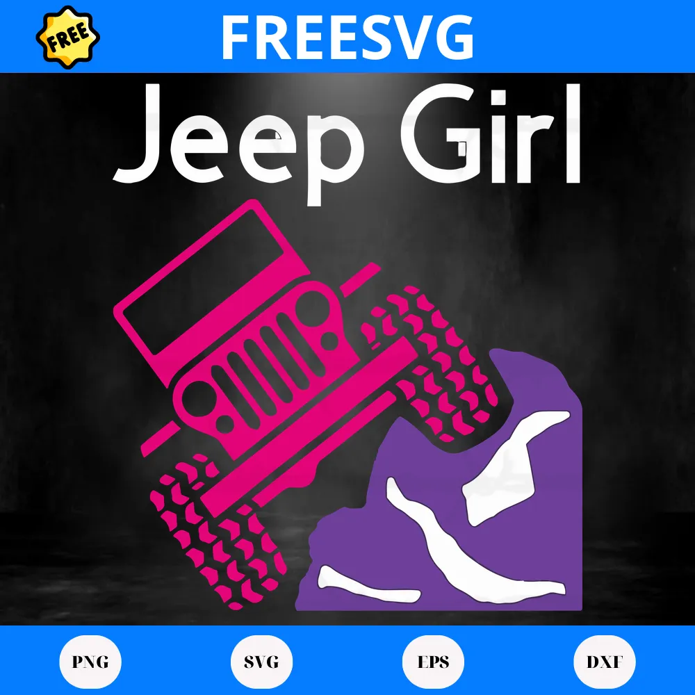 Free Jeep Girl On The Rocks, Svg Designs Invert