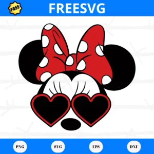 Free Minnie Mouse Bow Wear Glasses, Svg Png Dxf Eps Cricut Silhouette