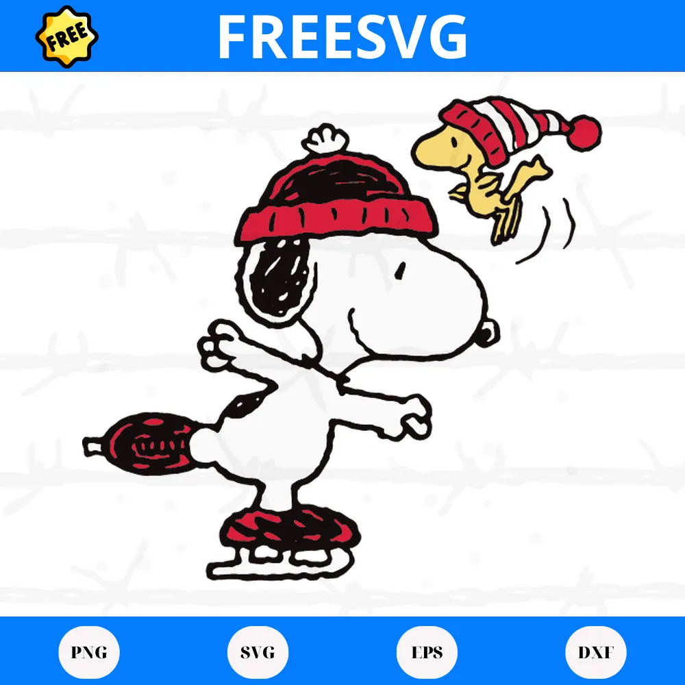 Free Snoopy And Woodstock Skate, Svg Png Dxf Eps Designs Download