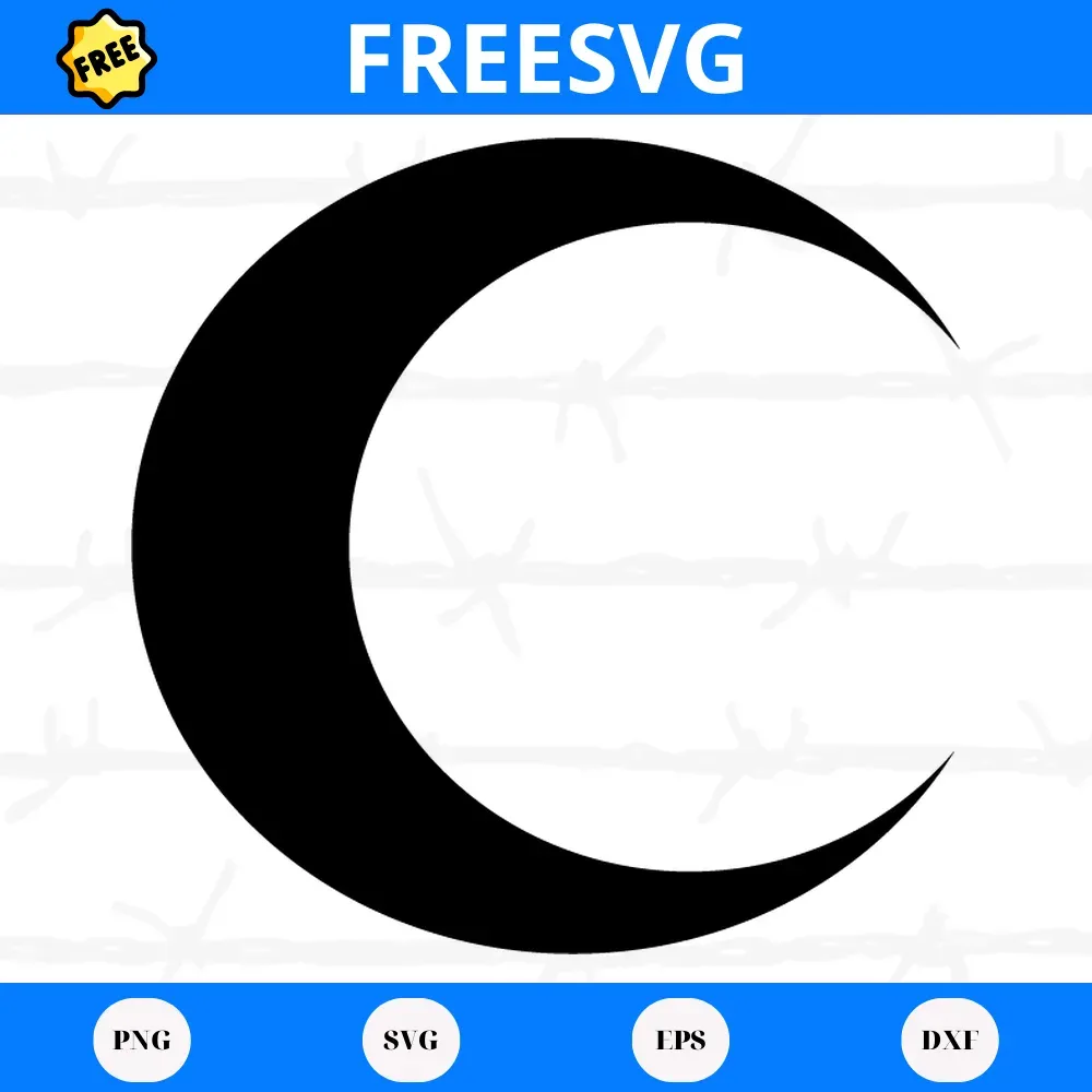 Crescent Moon, Free Commercial Use Svg Cut Files