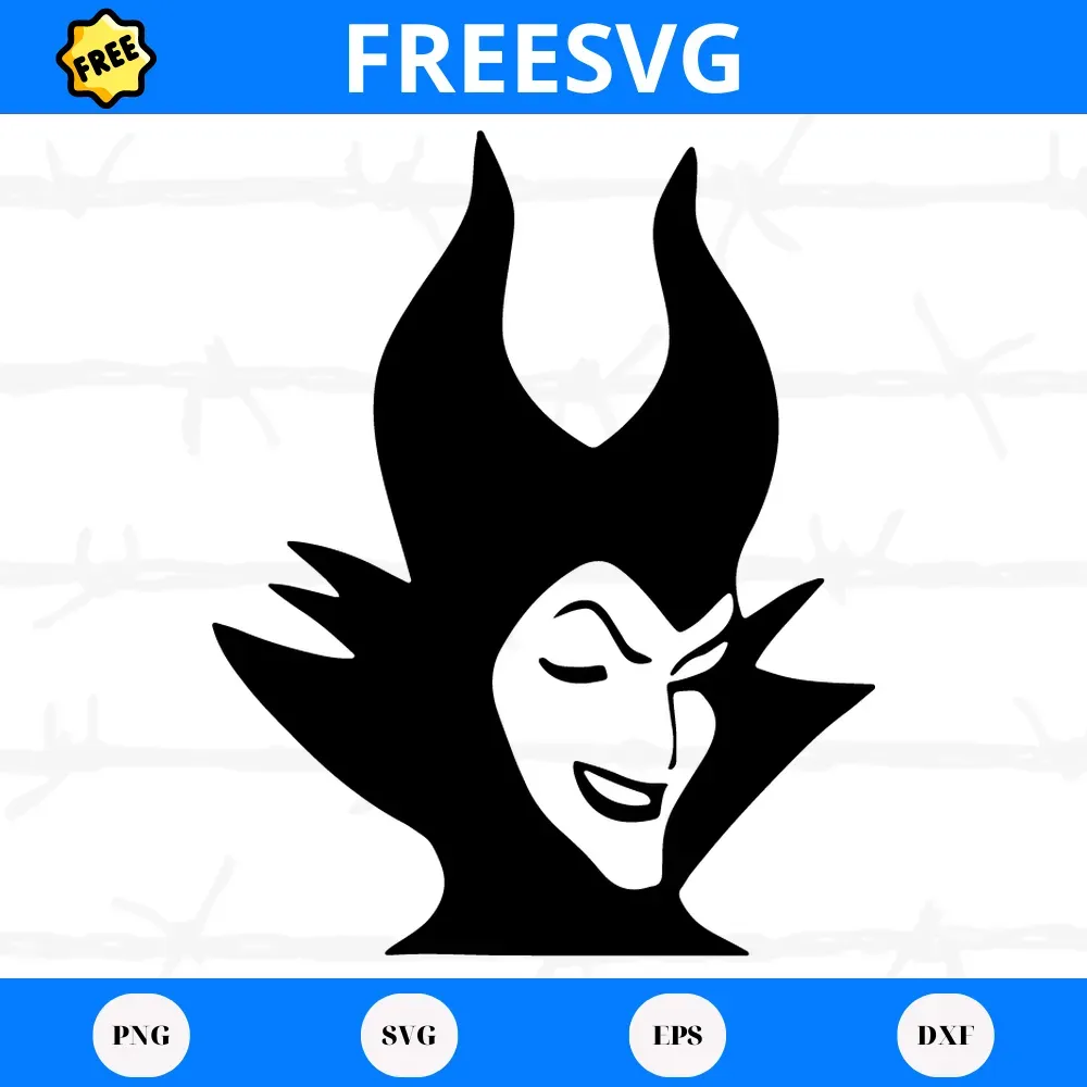 Free Disney Maleficent Face, Svg Png Dxf Eps Cricut Silhouette