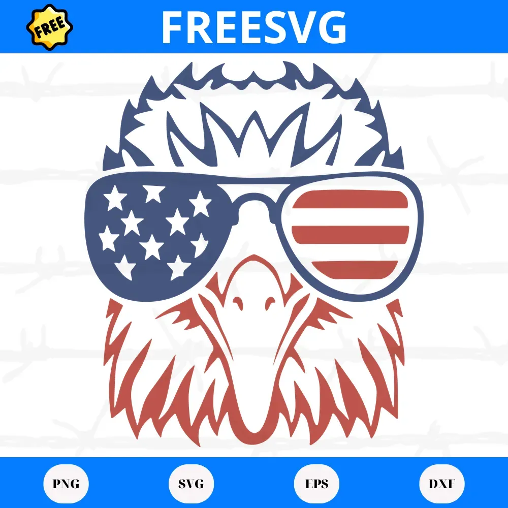 Free Eagle American Flag Sunglasses, Svg Png Dxf Eps Cricut Silhouette