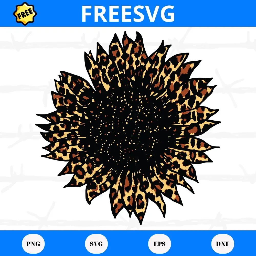 Free Leopard Sunflower, Svg Png Dxf Eps Digital Download