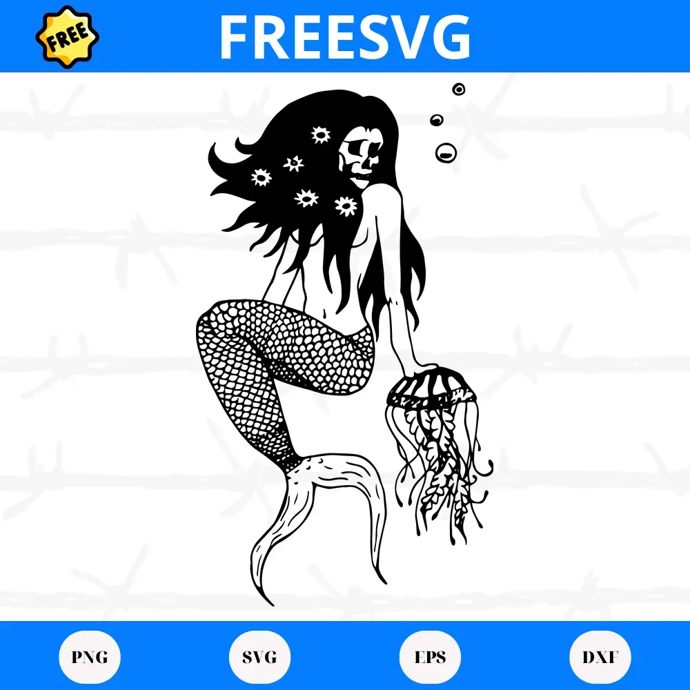Free Mermaid Skeleton, Laser Cut Svg Files