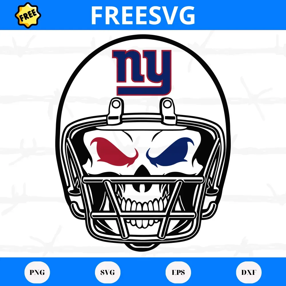 Free New York Giants Skull Helmet, Svg Png Dxf Eps Cricut Files