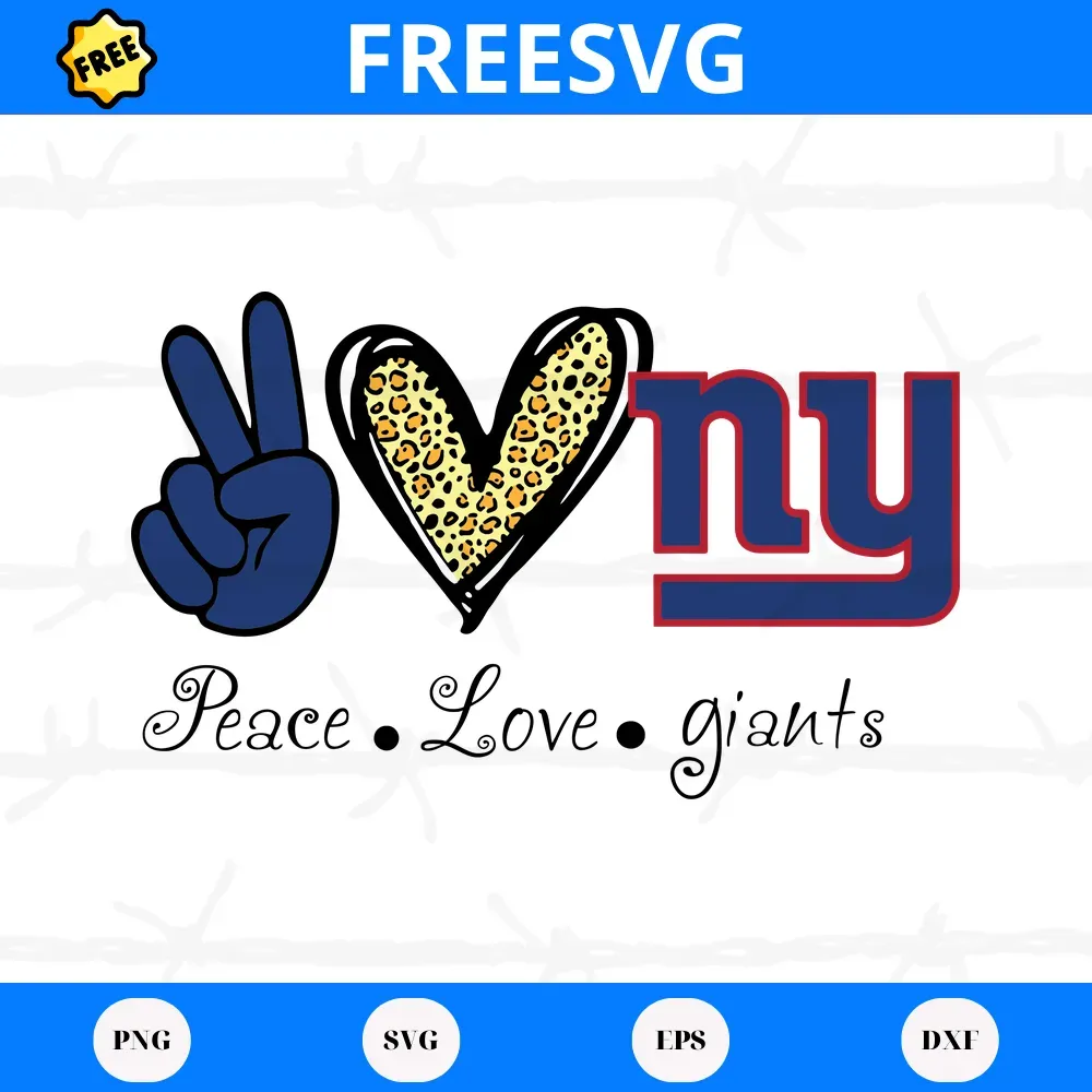 Free Peace Love New York Giants, The Best Digital Svg Designs For Cricut