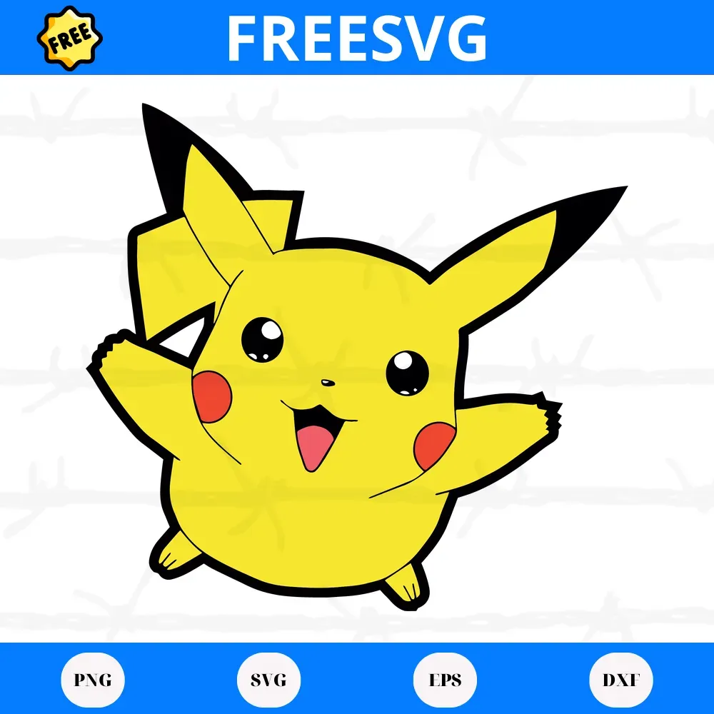 Free Picachu Pokemon, Svg Png Dxf Eps Designs Download