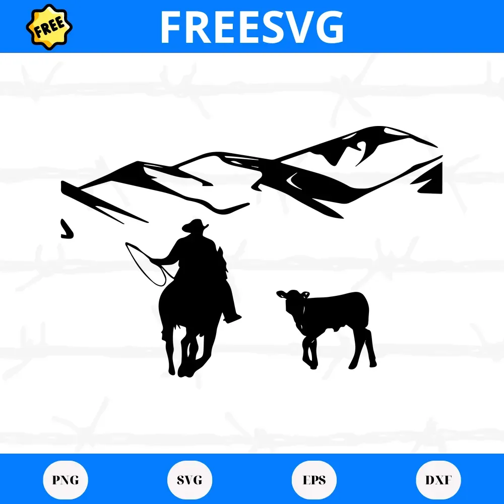 Free Ride Horse Yellowstone, Svg Png Dxf Eps Cricut Files