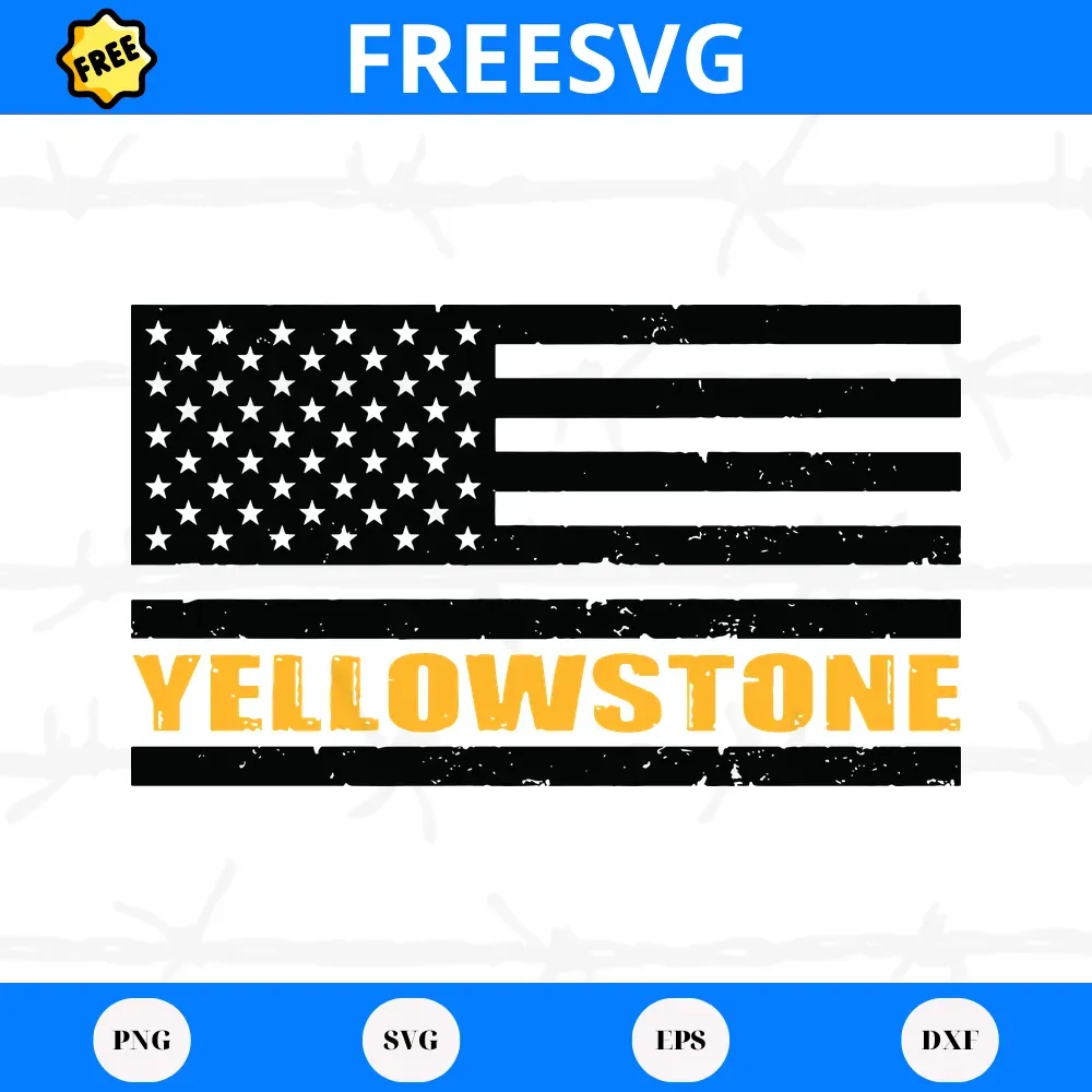 Free Yellowstone American Flag, Svg Png Dxf Eps Designs Download